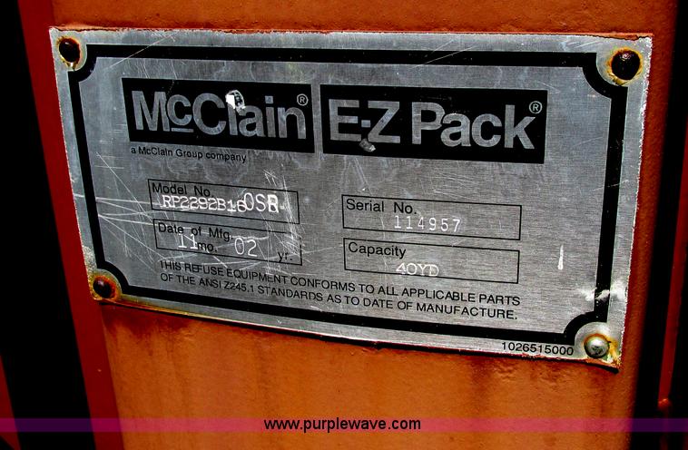 image for item F5137 2002 McClain Ez-Pack roll-off container