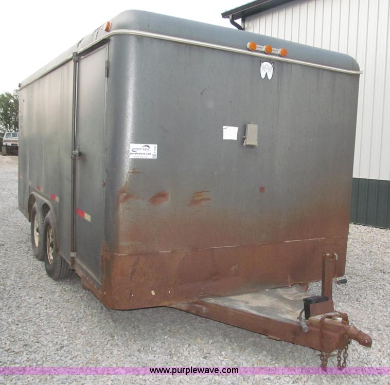 image for item F7026 1997 WW 16'L enclosed tandem axle cargo trailer