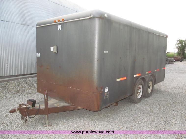image for item F7026 1997 WW 16'L enclosed tandem axle cargo trailer