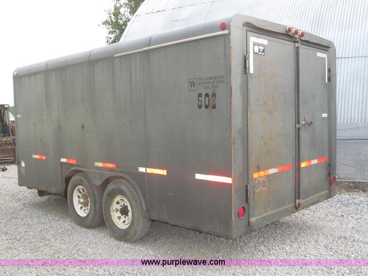 image for item F7026 1997 WW 16'L enclosed tandem axle cargo trailer
