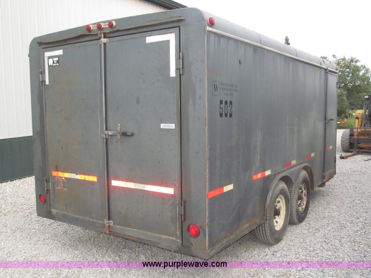 image for item F7026 1997 WW 16'L enclosed tandem axle cargo trailer