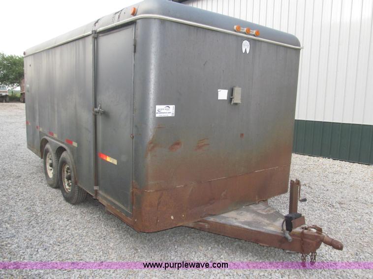 image for item F7026 1997 WW 16'L enclosed tandem axle cargo trailer
