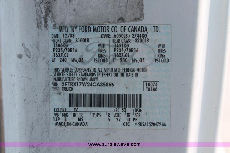 image for item H3512 2004 Ford F150 Heritage XLT SuperCab pickup truck