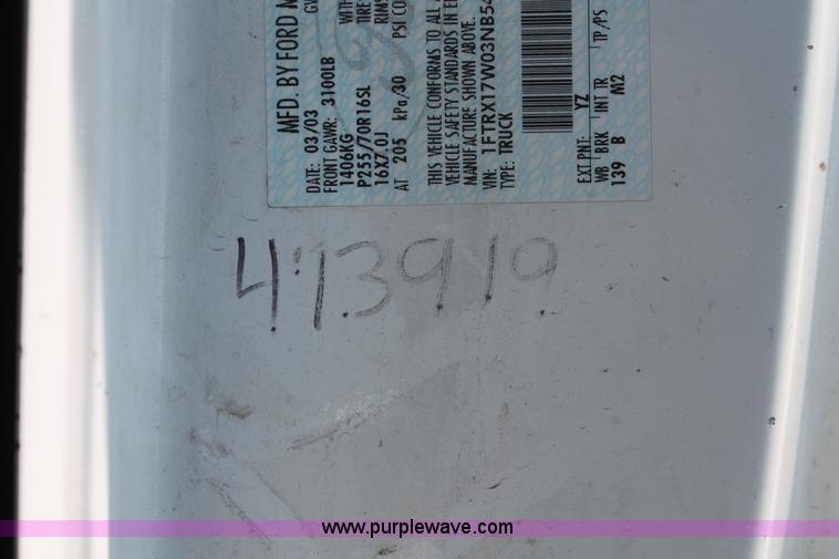 image for item H3513 2003 Ford F150 XLT SuperCab pickup truck