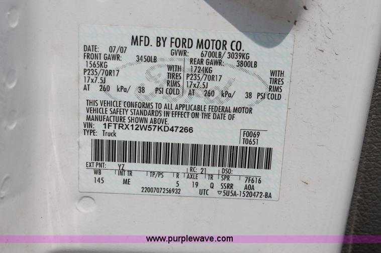 image for item H3514 2007 Ford F150 XLT SuperCab pickup truck