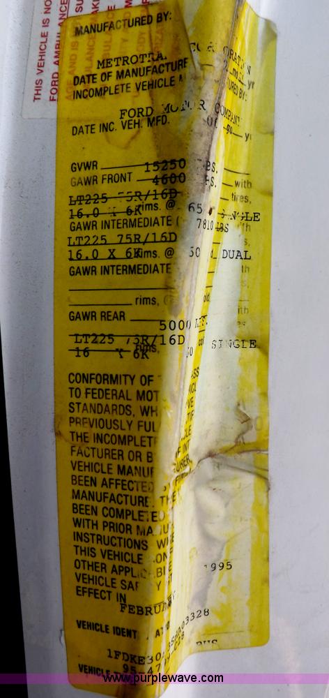 image for item I7723 1995 Ford Econoline E350 transit bus