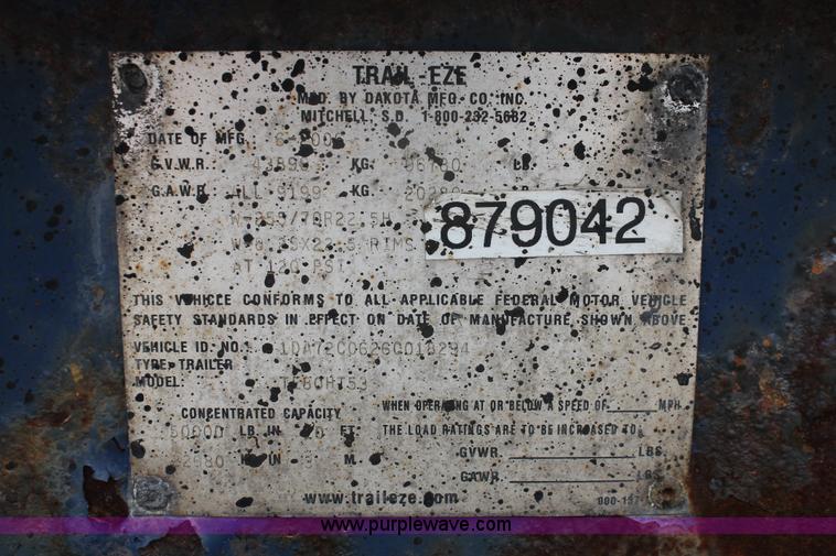 image for item D4770 2006 Trail-Eze TE80HT heavy duty hydraulic tail trailer