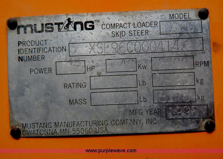 image for item F4026 1996 Mustang 2060 skid steer