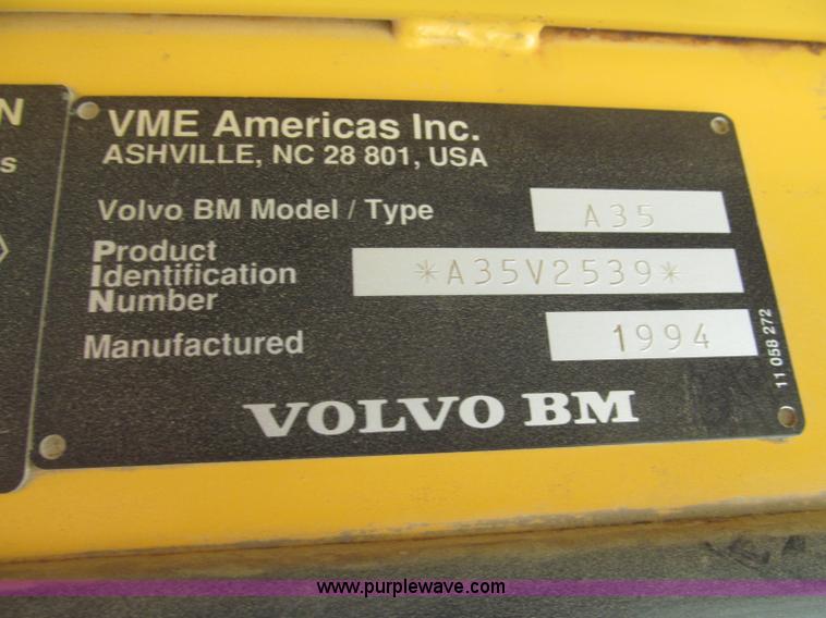 image for item F7007 1994 Volvo BM A35 articulated haul truck