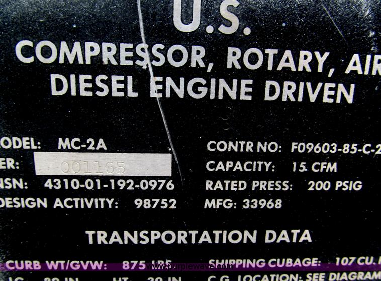 image for item F7018 U.S. MC-2A air compressor