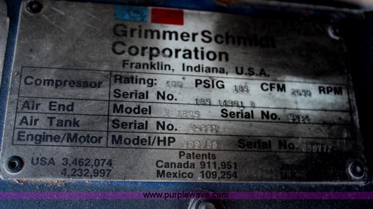 image for item G5197 Grimmer Schmidt 185D air compressor