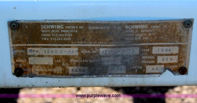 image for item H6734 1994 Schwing concrete pump