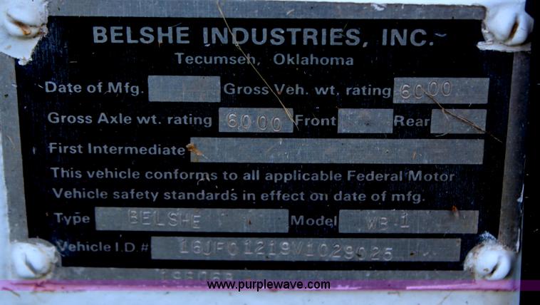 image for item H6745 1997 Belshe tilt bed trailer