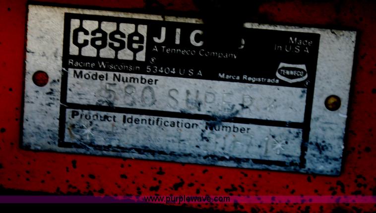 image for item H7394 1992 Case 580 Super K backhoe