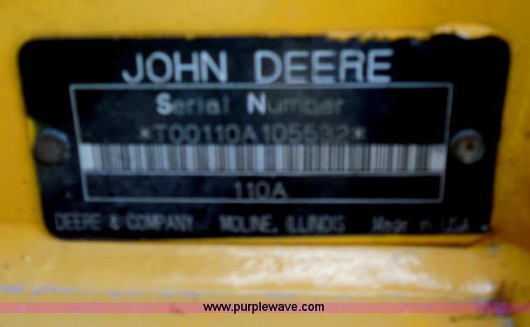 image for item F3225 2005 John Deere 110 TLB tractor loader backhoe