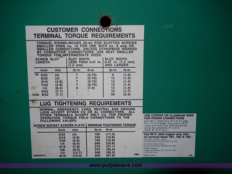 image for item AA9287 Onan transfer switch