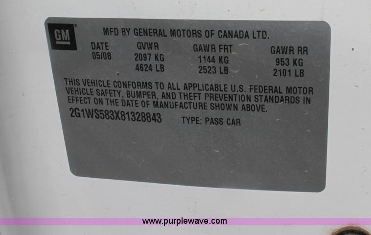 image for item AE9154 2008 Chevrolet Impala Police