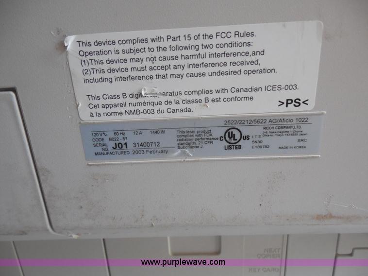 image for item AN9732 Savin 2522 copy machine