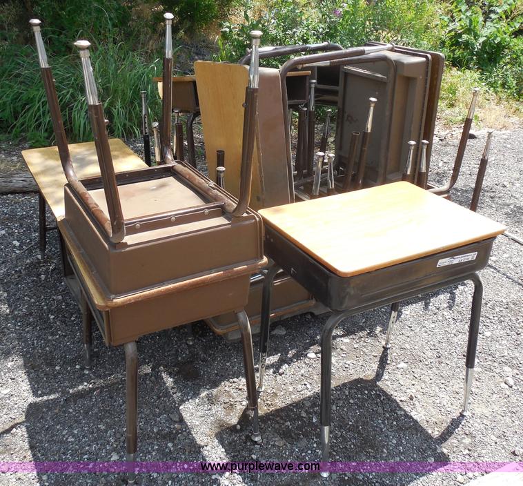 image for item AN9745 Approximately 15 assorted grade school desks