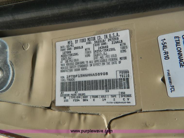 image for item G7912 1991 Ford F150 pickup truck