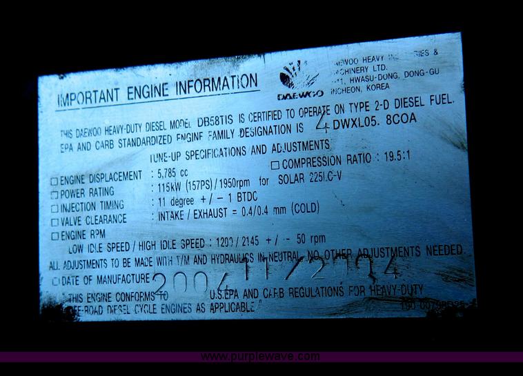 image for item G7947 Daewoo SL225LCV excavator