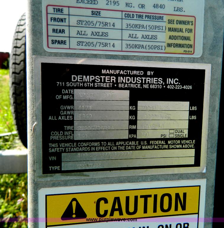 image for item Y9023 2007 Alley Cat triple axle recycle trailer