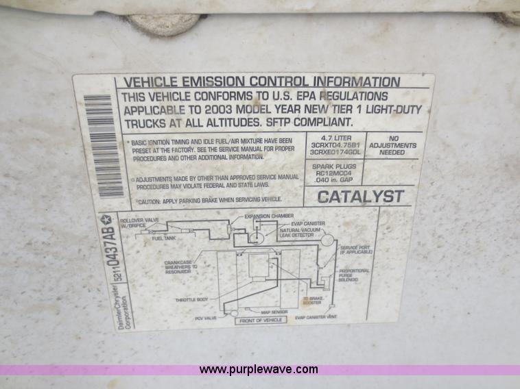 image for item D5998 2003 Dodge Ram 1500 pickup truck