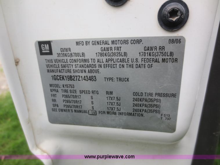 image for item D6000 2007 Chevrolet Silverado 1500 Ext. Cab pickup truck