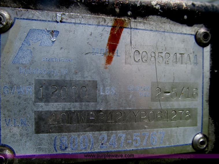 image for item D7434 2000 Pace American ConQuest tandem axle vending trailer