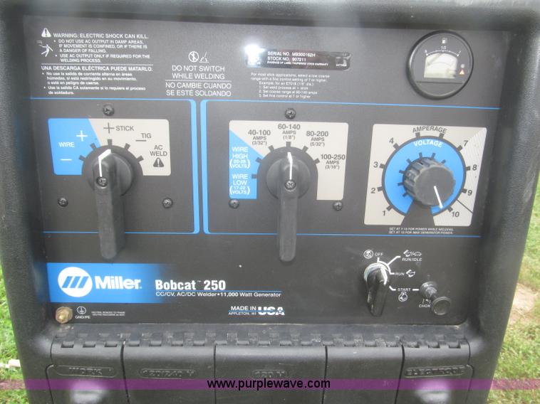 image for item F7034 2011 Miller Bobcat 250 CC/CV AC/DC welder generator