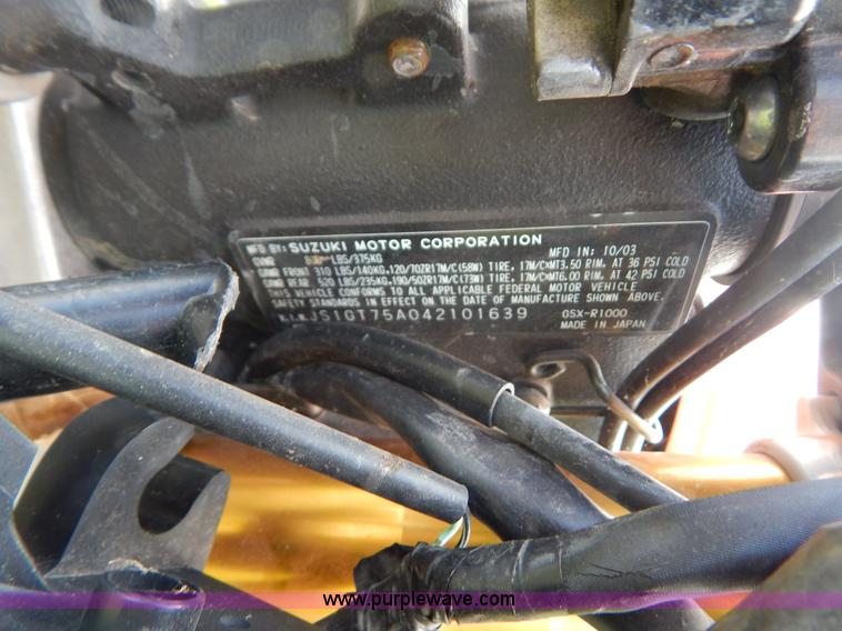 image for item G3317 2004 Suzuki G5X R1000 motorcycle