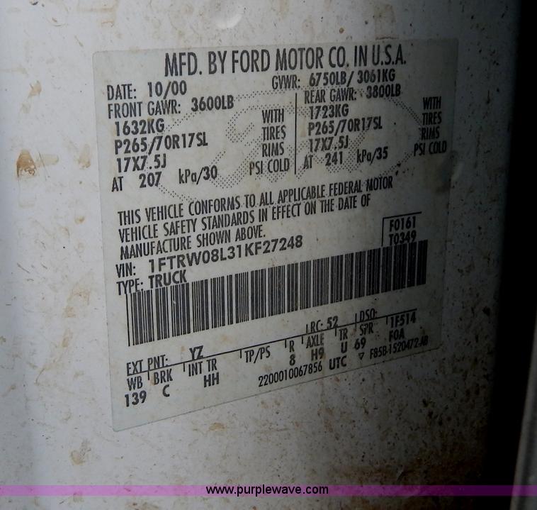 image for item G3320 2001 Ford F150 pickup truck