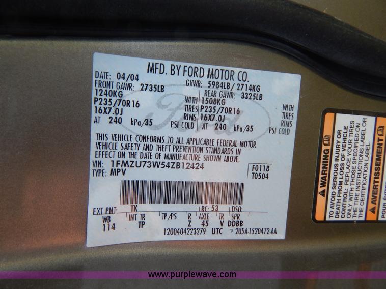 image for item G3321 2004 Ford Explorer XLT SUV