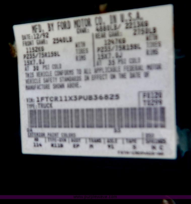 image for item G3322 1993 Ford Ranger STX pickup truck