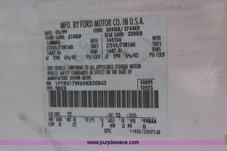 image for item G5204 1999 Ford F150 SuperCab pickup truck