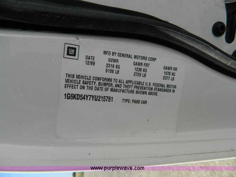 image for item G7941 2000 Cadillac DeVille