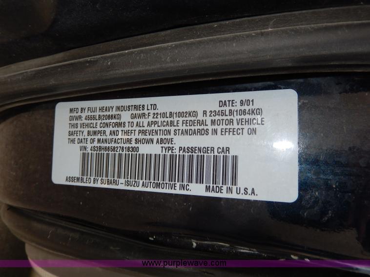 image for item H3019 2002 Subaru Outback