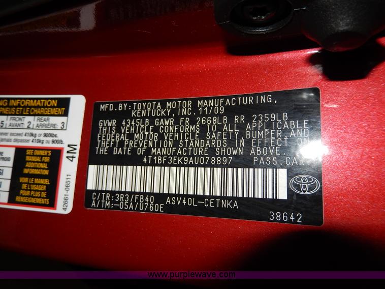 image for item I4478 2010 Toyota Camry