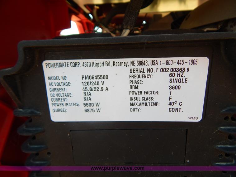 image for item AE9769 Coleman PowerMate 5,500 watt generator