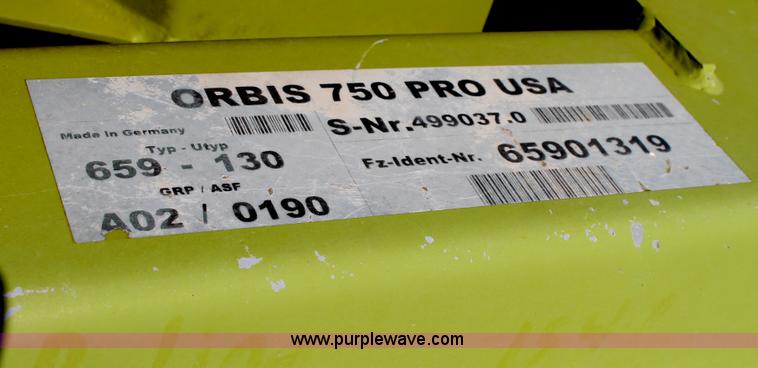 image for item G5785 2009 Claas Orbis 750 PRO row crop head