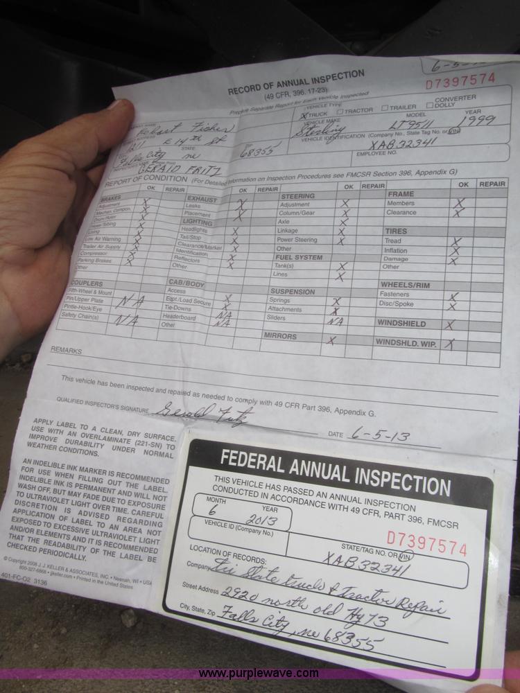 image for item F7029 1999 Sterling L9511 tandem axle dump truck