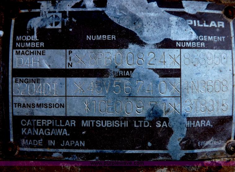 image for item H7177 1986 Caterpillar D4H dozer