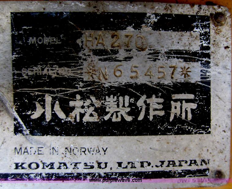 image for item I4387 1989 Komatsu HA270 6x6 articulated haul truck