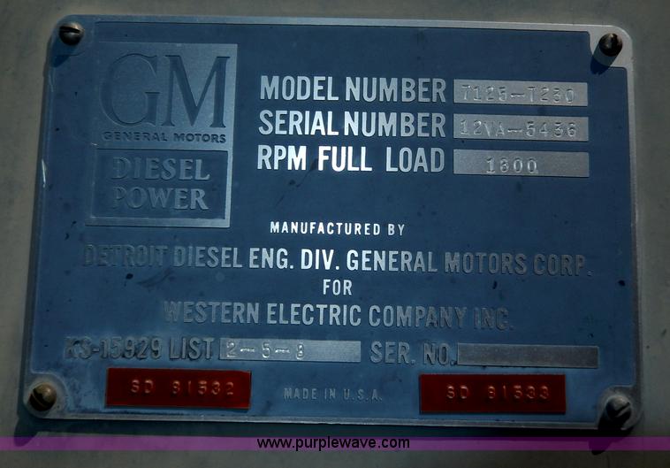 image for item I4391 General Motors portable diesel generator