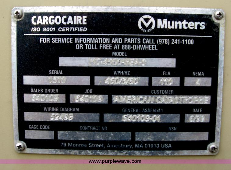 image for item I4414 1999 Cargocaire desiccant honeycombe dehumidifier