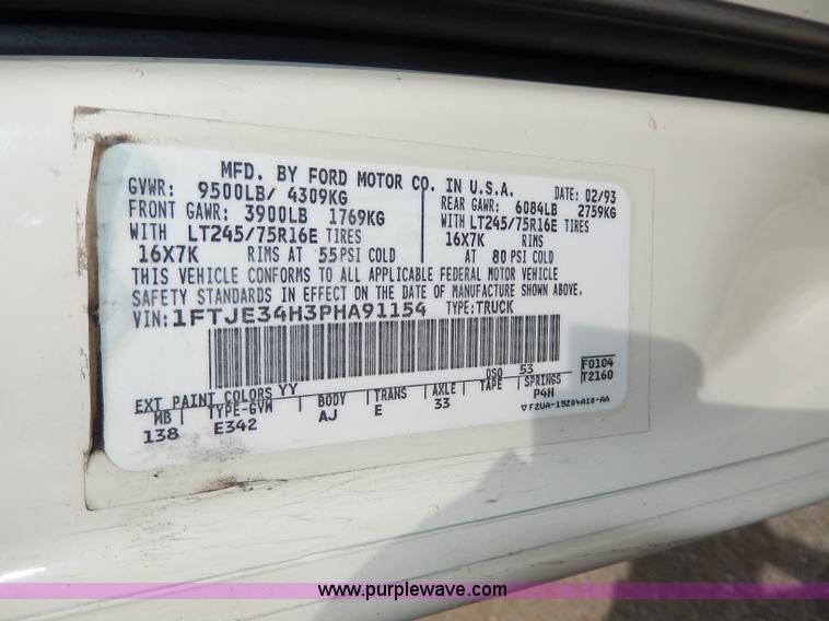 image for item I4422 1993 Ford Econoline E350 van