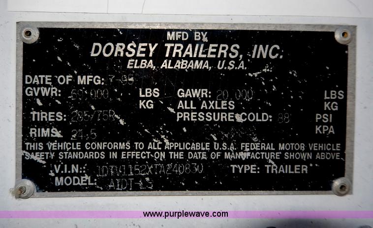 image for item I4425 1995 Dorsey AIDT-LS 53' dry van trailer