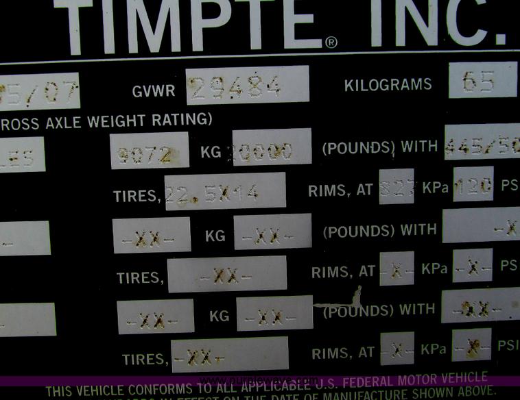 image for item G9470 2008 Timpte Super Hopper grain trailer