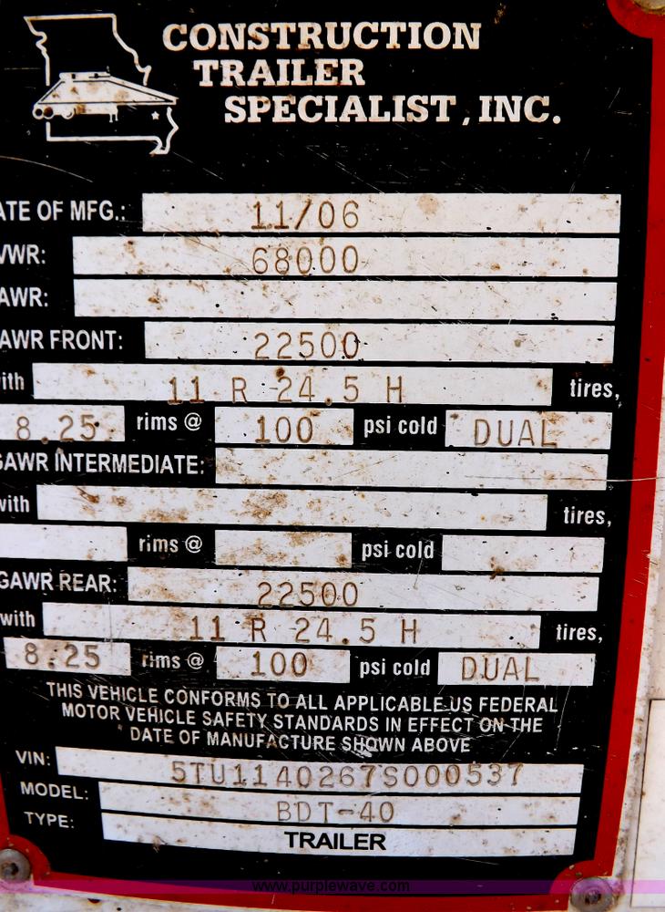 image for item H7007 2007 CTS BDT-40 belly dump trailer