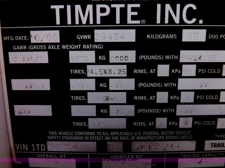 image for item I7688 2007 Timpte Super Hopper grain trailer